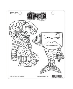 Ranger Dyan Reaveley Dylusions Stamps Fish Face (DYR59493) (DISCONTINUED)