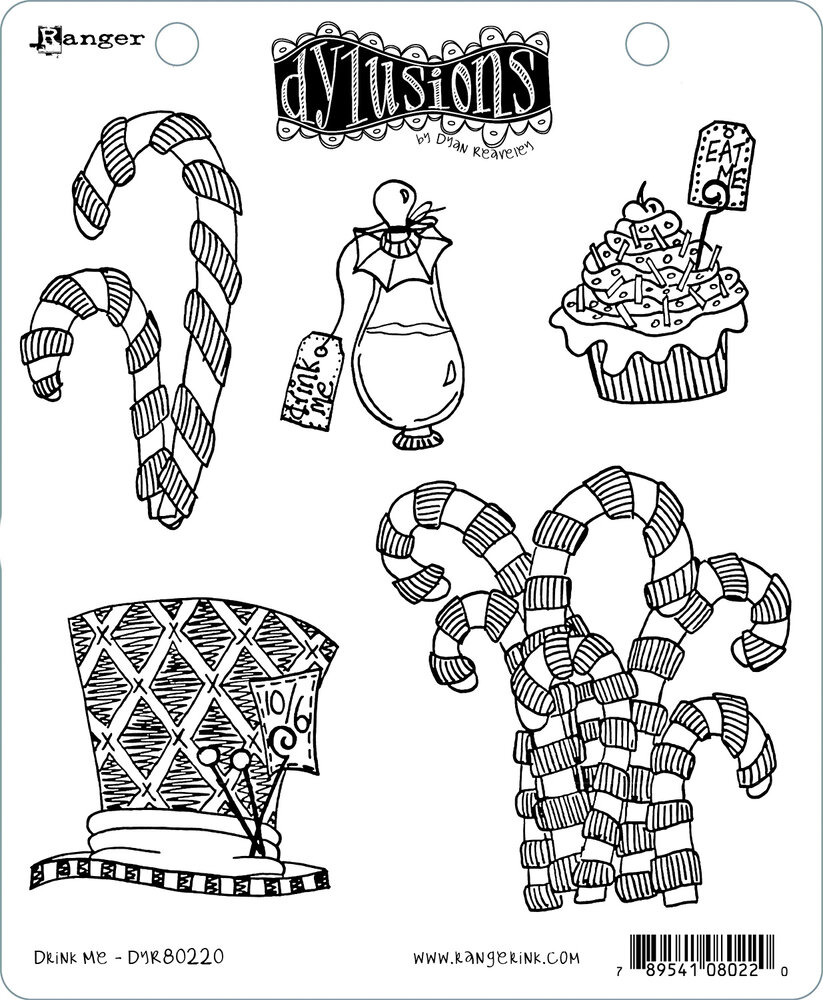 Ranger Dyan Reaveley Dylusions Stamps Drink Me (DYR80220) (DISCONTINUED) Ranger Dyan Reaveley Dylusions Stamps Drink Me (DYR80220) (DISCONTINUED)