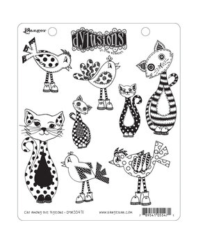 Ranger Dyan Reaveley Dylusions Stamps Cat Among the Pigeons (DYR55471) (DISCONTINUED)