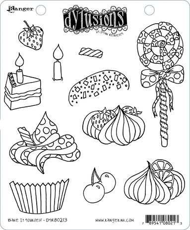Ranger Dyan Reaveley Dylusions Stamps Bake It Yourself (DYR80213) (DISCONTINUED)