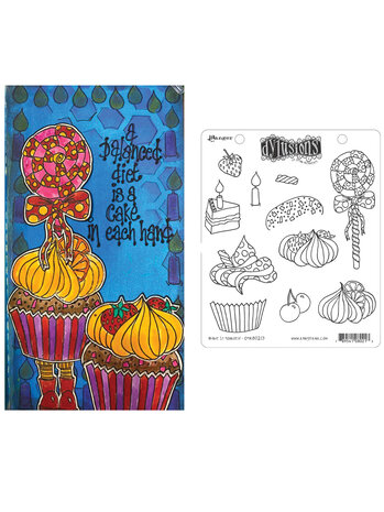 Ranger Dyan Reaveley Dylusions Stamps Bake It Yourself (DYR80213) (DISCONTINUED)