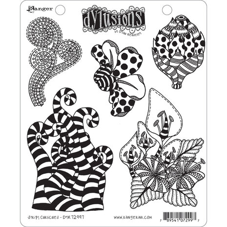 Ranger Dyan Reaveley Dylusions Stamps Stripy Curlicues (DYR72997) (DISCONTINUED) Ranger Dyan Reaveley Dylusions Stamps Stripy Curlicues (DYR72997) (DISCONTINUED)