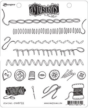 Ranger Dyan Reaveley Dylusions Stamps Sew Easy (DYR81722) (DISCONTINUED)