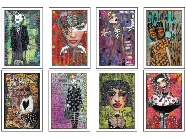 Ranger Dyan Reaveley Dylusions Adhesive Canvas Images Set 2 (8sheets) (DYA52760)