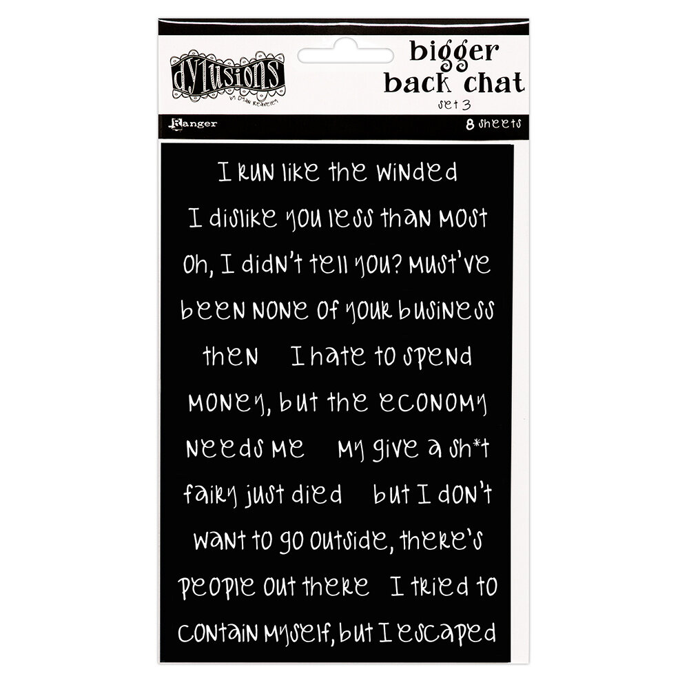 Ranger Dyan Reaveley Dylusions Bigger Back Chat Stickers Large Black Set 3 (DYA81784)