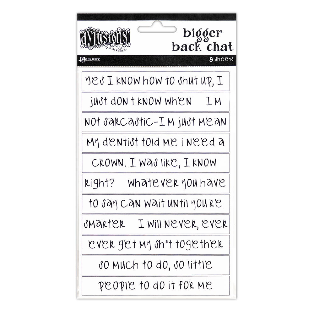 Ranger Dyan Reaveley Dylusions Bigger Back Chat Stickers Large White (DYA65456) (DISCONTINUED) Ranger Dyan Reaveley Dylusions Bigger Back Chat Stickers Large White (DYA65456) (DISCONTINUED)