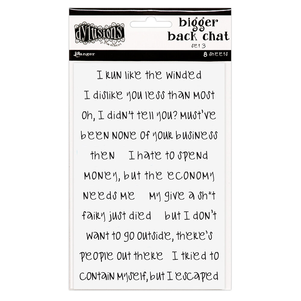 Ranger Dyan Reaveley Dylusions Bigger Back Chat Stickers Large White Set 3 (DYA81791) (DISCONTINUED) Ranger Dyan Reaveley Dylusions Bigger Back Chat Stickers Large White Set 3 (DYA81791) (DISCONTINUED)