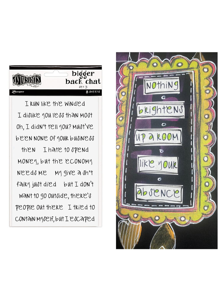 Ranger Dyan Reaveley Dylusions Bigger Back Chat Stickers Large White Set 3 (DYA81791) (DISCONTINUED) Ranger Dyan Reaveley Dylusions Bigger Back Chat Stickers Large White Set 3 (DYA81791) (DISCONTINUED)