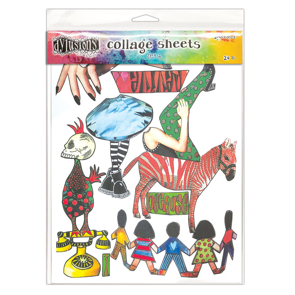 Ranger Dyan Reaveley Dylusions Collage Sheets Set 4 (24pcs) (DYA76377) (DISCONTINUED)