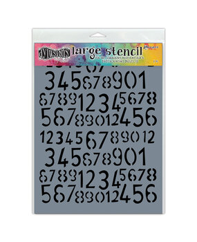 Ranger Dyan Reaveley Dylusions Stencil L Old School Number (DYS55594) (DISCONTINUED)