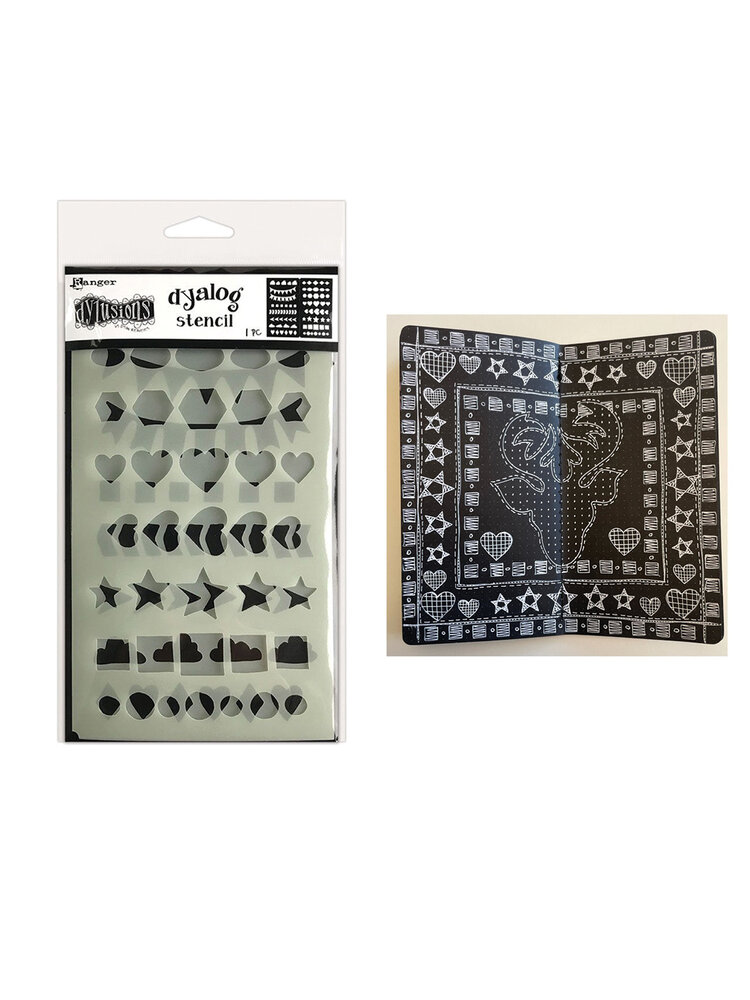 Ranger Dyan Reaveley Dylusions Dyalog Stencil Border It Again (2pcs) (DYS79958) (DISCONTINUED)