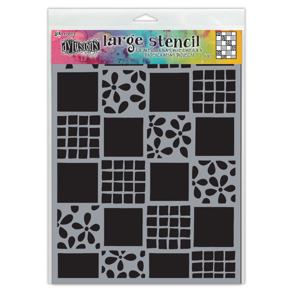 Ranger Dyan Reaveley Dylusions Stencil L Square Dance (DYS75325) (DISCONTINUED)