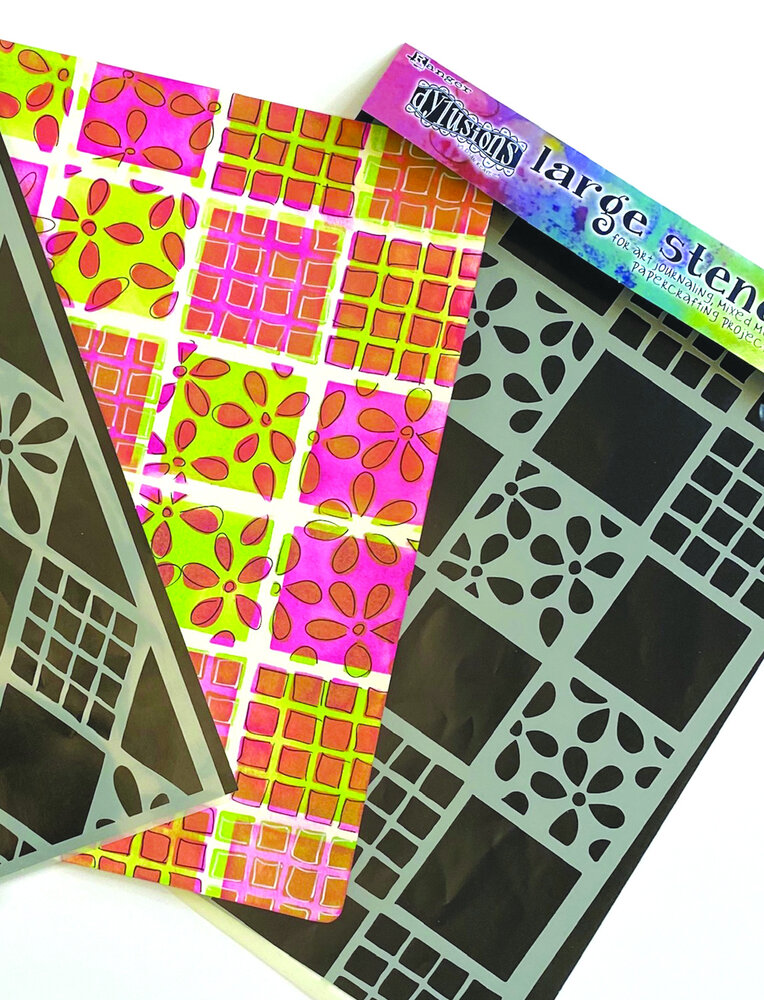 Ranger Dyan Reaveley Dylusions Stencil L Square Dance (DYS75325) (DISCONTINUED)