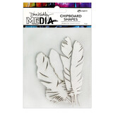 Ranger Dina Wakley MEdia Chipboard Shapes Feathers (MDA74915) (DISCONTINUED)