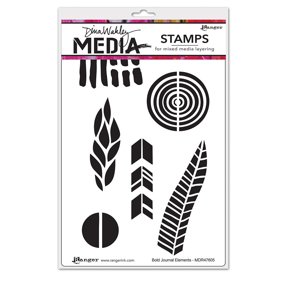 Ranger Dina Wakley MEdia Cling Stamps Bold Journal Elements (MDR47605) (DISCONTINUED) Ranger Dina Wakley MEdia Cling Stamps Bold Journal Elements (MDR47605) (DISCONTINUED)