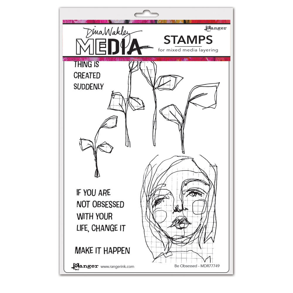 Ranger Dina Wakley MEdia Cling Stamps Be Obsessed (MDR77749) (DISCONTINUED)