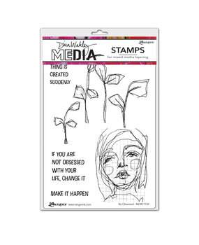 Ranger Dina Wakley MEdia Cling Stamps Be Obsessed (MDR77749) (DISCONTINUED) Ranger Dina Wakley MEdia Cling Stamps Be Obsessed (MDR77749) (DISCONTINUED)