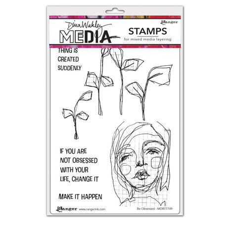 Ranger Dina Wakley MEdia Cling Stamps Be Obsessed (MDR77749) (DISCONTINUED)