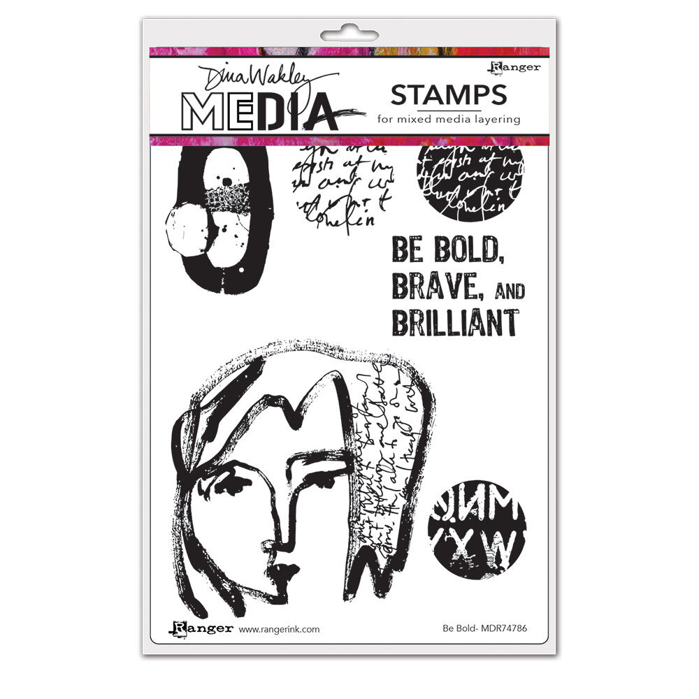 Ranger Dina Wakley MEdia Cling Stamps Be Bold (MDR74786) (DISCONTINUED)