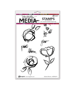 Ranger Dina Wakley MEdia Cling Stamps Abstract Blooms (MDR55679) (DISCONTINUED)