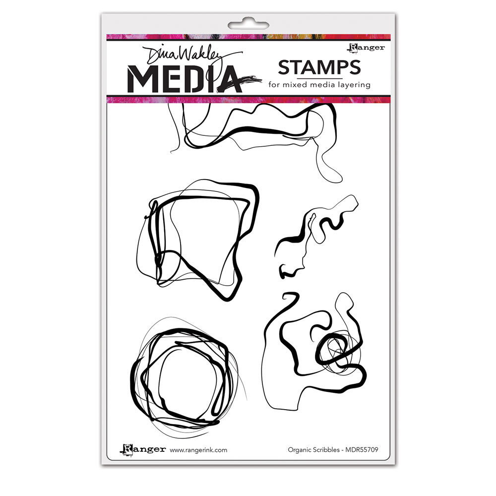 Ranger Dina Wakley MEdia Cling Stamps Organic Scribbles (MDR55709) (DISCONTINUED) Ranger Dina Wakley MEdia Cling Stamps Organic Scribbles (MDR55709) (DISCONTINUED)
