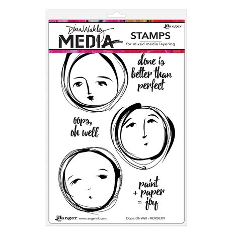 Ranger Dina Wakley MEdia Cling Stamps Oops, Oh Well (MDR58397) (DISCONTINUED) Ranger Dina Wakley MEdia Cling Stamps Oops, Oh Well (MDR58397) (DISCONTINUED)