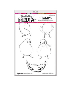 Ranger Dina Wakley MEdia Cling Stamps Nested Birds (MDR77824) (DISCONTINUED)
