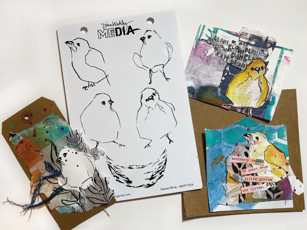 Ranger Dina Wakley MEdia Cling Stamps Nested Birds (MDR77824) (DISCONTINUED) Ranger Dina Wakley MEdia Cling Stamps Nested Birds (MDR77824) (DISCONTINUED)