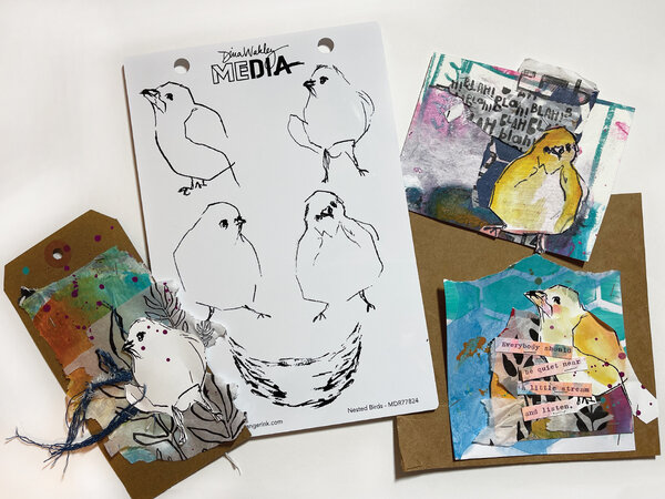 Ranger Dina Wakley MEdia Cling Stamps Nested Birds (MDR77824) (DISCONTINUED) Ranger Dina Wakley MEdia Cling Stamps Nested Birds (MDR77824) (DISCONTINUED)