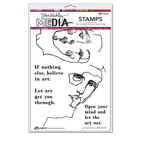 Ranger Dina Wakley MEdia Cling Stamps Let The Art Out (MDR77794) (DISCONTINUED) Ranger Dina Wakley MEdia Cling Stamps Let The Art Out (MDR77794) (DISCONTINUED)