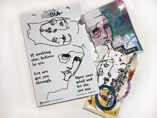 Ranger Dina Wakley MEdia Cling Stamps Let The Art Out (MDR77794) (DISCONTINUED) Ranger Dina Wakley MEdia Cling Stamps Let The Art Out (MDR77794) (DISCONTINUED)