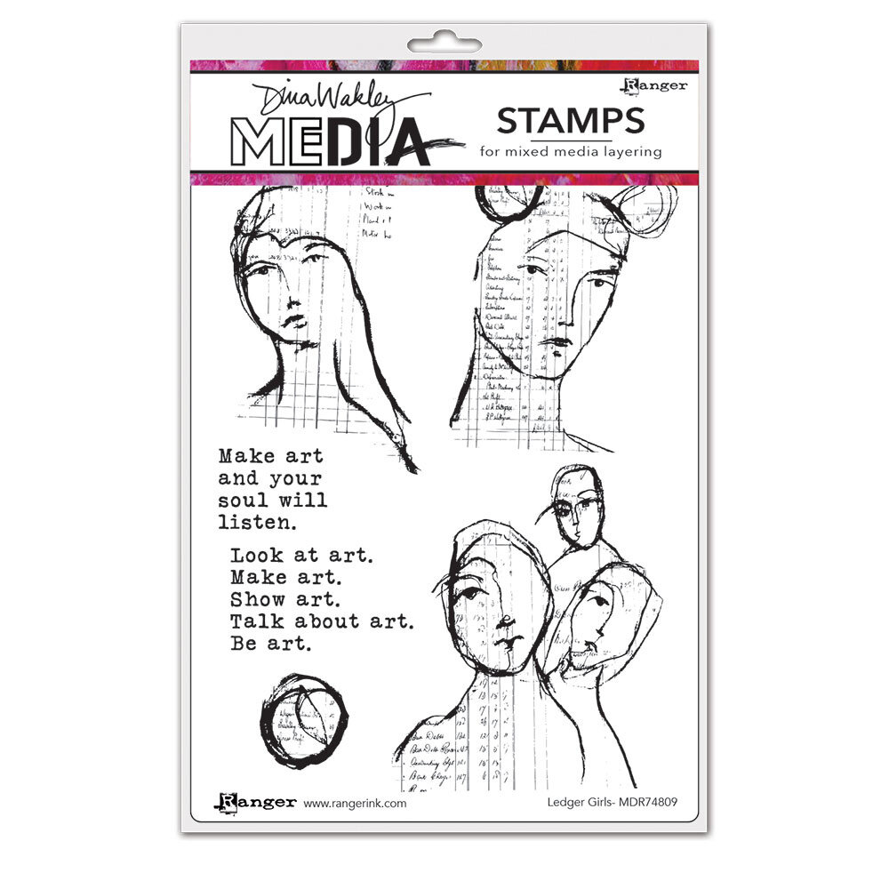 Ranger Dina Wakley MEdia Cling Stamps Ledger Girls (MDR74809)
