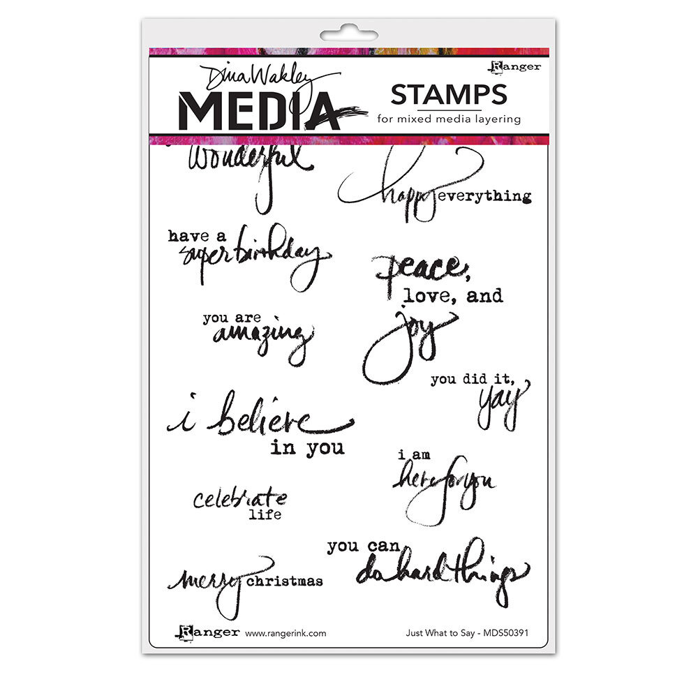 Ranger Dina Wakley MEdia Cling Stamps Just What To Say (MDR50391) (DISCONTINUED) Ranger Dina Wakley MEdia Cling Stamps Just What To Say (MDR50391) (DISCONTINUED)