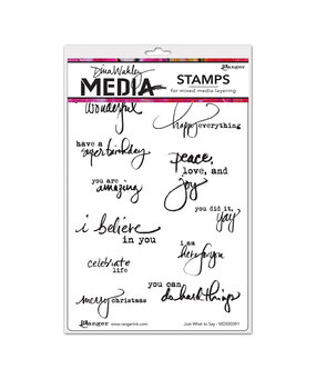 Ranger Dina Wakley MEdia Cling Stamps Just What To Say (MDR50391) (DISCONTINUED) Ranger Dina Wakley MEdia Cling Stamps Just What To Say (MDR50391) (DISCONTINUED)