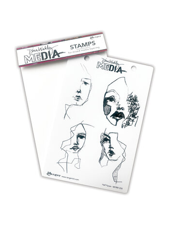 Ranger Dina Wakley MEdia Cling Stamps Half Faces (MDR81258) (DISCONTINUED) Ranger Dina Wakley MEdia Cling Stamps Half Faces (MDR81258) (DISCONTINUED)