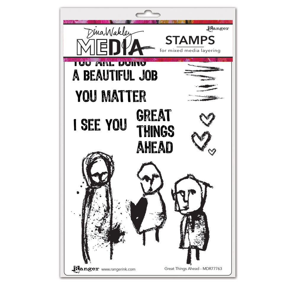 Ranger Dina Wakley MEdia Cling Stamps Great Things Ahead (MDR77763) (DISCONTINUED)
