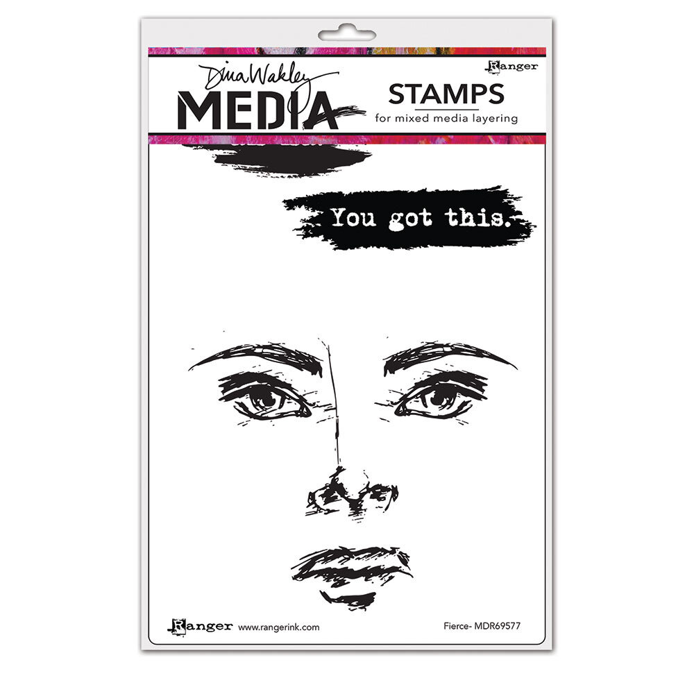 Ranger Dina Wakley MEdia Cling Stamps Fierce (MDR69577) (DISCONTINUED)