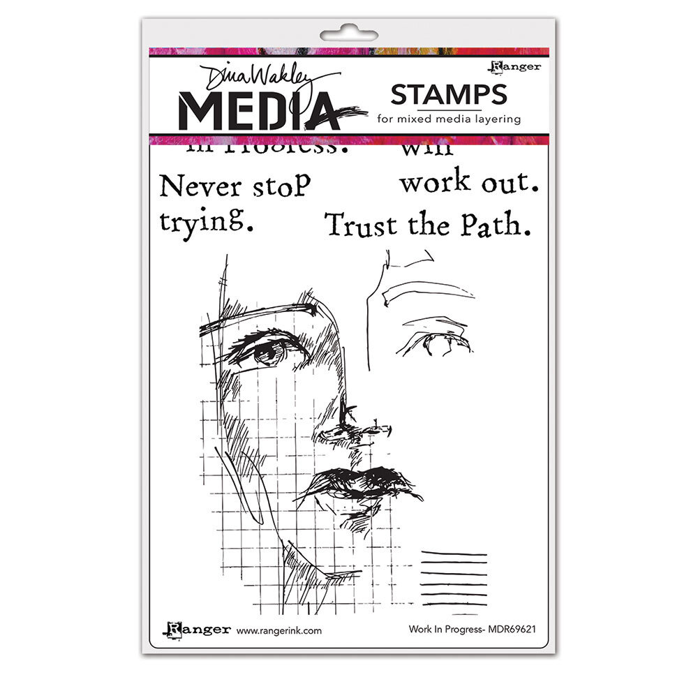 Ranger Dina Wakley MEdia Cling Stamps Work in Progress (MDR69621) (DISCONTINUED) Ranger Dina Wakley MEdia Cling Stamps Work in Progress (MDR69621) (DISCONTINUED)