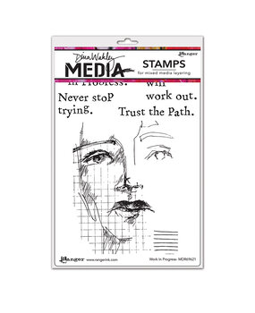 Ranger Dina Wakley MEdia Cling Stamps Work in Progress (MDR69621) (DISCONTINUED) Ranger Dina Wakley MEdia Cling Stamps Work in Progress (MDR69621) (DISCONTINUED)