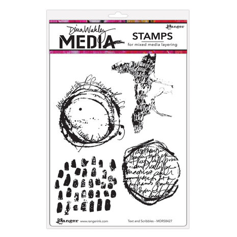 Ranger Dina Wakley MEdia Cling Stamps Text & Scribbles (MDR58427) (DISCONTINUED) Ranger Dina Wakley MEdia Cling Stamps Text & Scribbles (MDR58427) (DISCONTINUED)