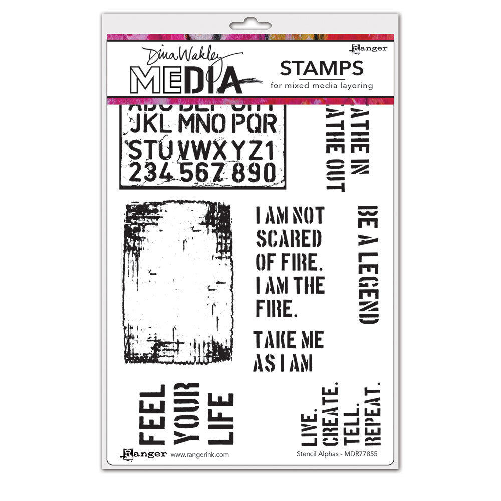 Ranger Dina Wakley MEdia Cling Stamps Stencil Alphas (MDR77855) (DISCONTINUED) Ranger Dina Wakley MEdia Cling Stamps Stencil Alphas (MDR77855) (DISCONTINUED)
