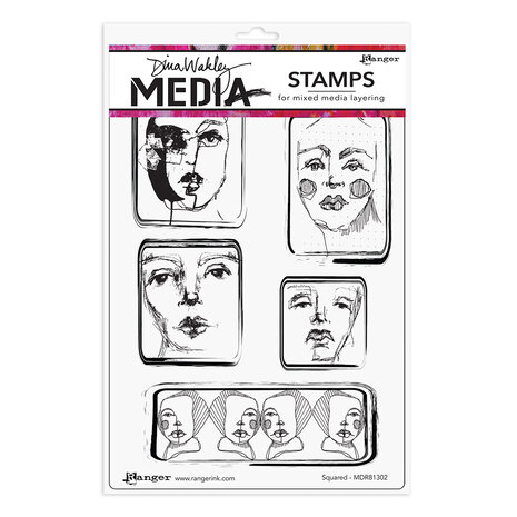 Ranger Dina Wakley MEdia Cling Stamps Squared (MDR81302) (DISCONTINUED) Ranger Dina Wakley MEdia Cling Stamps Squared (MDR81302) (DISCONTINUED)
