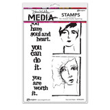 Ranger Dina Wakley MEdia Cling Stamps Soul and Heart (MDR63896) (DISCONTINUED)