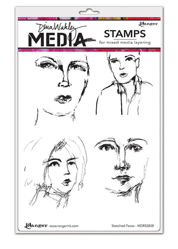 Ranger Dina Wakley MEdia Cling Stamps Sketched Faces (MDR52838) (DISCONTINUED) Ranger Dina Wakley MEdia Cling Stamps Sketched Faces (MDR52838) (DISCONTINUED)