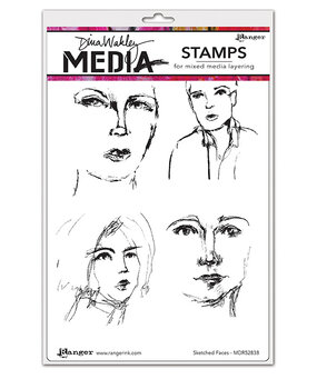 Ranger Dina Wakley MEdia Cling Stamps Sketched Faces (MDR52838) (DISCONTINUED) Ranger Dina Wakley MEdia Cling Stamps Sketched Faces (MDR52838) (DISCONTINUED)