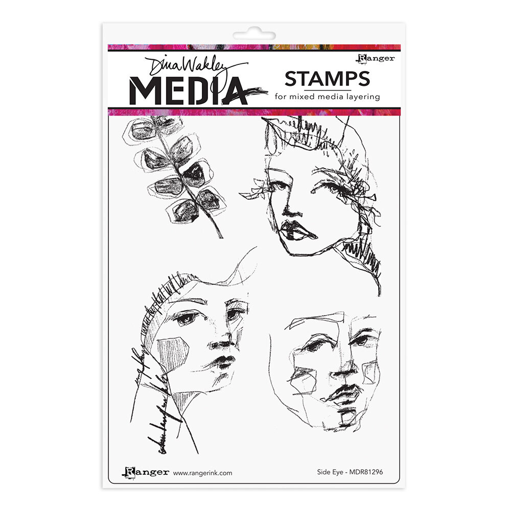 Ranger Dina Wakley MEdia Cling Stamps Side Eye (MDR81296) (DISCONTINUED) Ranger Dina Wakley MEdia Cling Stamps Side Eye (MDR81296) (DISCONTINUED)