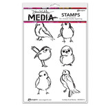Ranger Dina Wakley MEdia Cling Stamps Scribbly Small Birdies (MDR50414) (DISCONTINUED)