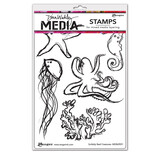 Ranger Dina Wakley MEdia Cling Stamps Scribbly Reef Creatures (MDR69591) (DISCONTINUED)