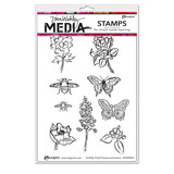 Ranger Dina Wakley MEdia Cling Stamps Scribbly Flowers & Insects (MDR50421) (DISCONTINUED)