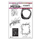 Ranger Dina Wakley MEdia Cling Stamps Scribbled Text Elements (MDR52807) (DISCONTINUED)